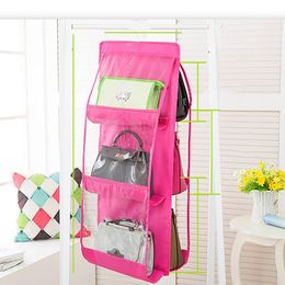 Storage Bags 6-Cell Six Compartment Bag Hanging Non-Woven Material Handbag Type Bedroom Living Room