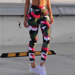 Ins Fashion Workout Leggings For Women High Waist Push Up Legging Camouflage Printed Female Fitness Pants Casual Trousers 211215