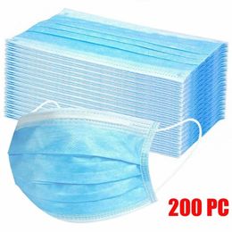 Party Hats 10-200pc Mask Disposable Non-woven Mascarillas 3Ply Filter Mouth Face Soft Breathable Dust Masks Halloween Cosplay Hat