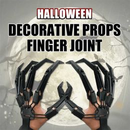 Halloween Decoration Articulated Fingers Flexible Joint Finger Halloween Party Cosplay Costume Props Horror Ghost Claw Gloves 211216