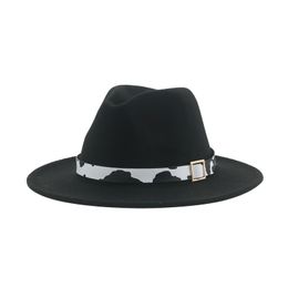 Women Fedora Hats Men's Hat Fedoras Hats for Women Panama Cow Belt Cute New Dress Felt Winter Women Hat Sombreros De Mujer