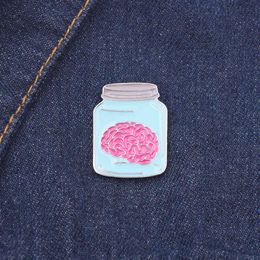 Whole 10 PCS/LOT Brain Pin Badge Medical Doctor Neurology Gift Pink Enamel Pins Metal Trendy Jewellery Cute Brooches for Women