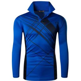 Jeansian Men's Outdoor Tshirt T-Shirt Beach Dry Fit Long Sleeve Golf Tennis Bowling Shirts Tops LA305 Blue 220312