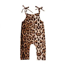 lioraitiin New Fashion Newborn Baby Girls Clothes Leopard Braces Romper Sleeveless Jumpsuit Clothes Outfits Sets G220223