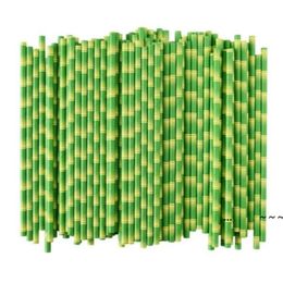 newBiodegradable Bamboo Straw Paper Green Straws Eco Friendly 25 Pcs a Lot on Promotion EWE5743