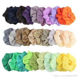 Women Chiffon Flower Hair Scrunchies Bow Ponytail Holder Including Colours