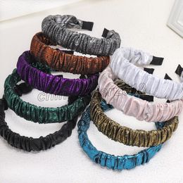 Vintage Bright Silk Cloth Fold Bellas Bezel Hair Bands For Women Hair Clips Girls Hair Accessories Headband diademas opaska