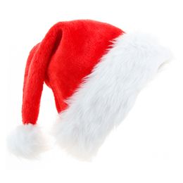 Christmas Hat Thick Plush Year Cap Decorations For Both Adults And Children Santa Claus Gift Red Warm Soft Men Women Dress