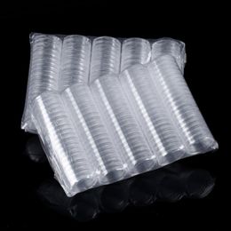 Diameter 25mm 27mm 32mm 40mm Empty Transparent Coin box Capsules Crafts Containers Storage Boxes Collection Holders