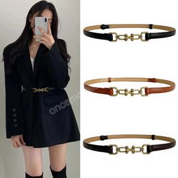 Fashion Gold Metal Buckle Waist Belt Adjustable Thin Belts For Women Skinny Coat Jacket Dress Wasitband