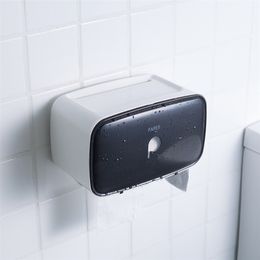 Portable Toilet Paper Holder Wall Mounted Dispenser Waterproof Tissue Storage Box Bathroom Accessories 210423
