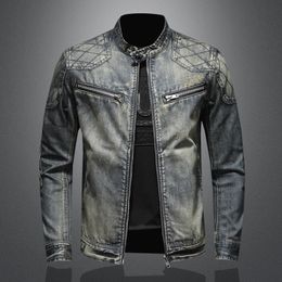 Mens Jean Jacket Slim Fit Cotton Denim Jackets Man Clothe Motor Tops Overcoat Outwear Plus size m-4xl 2021 Spring Autumn