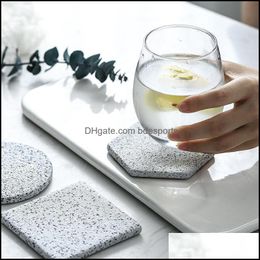 Table Runner Cloths Home Textiles & Garden Spoted Painting Granite Porcelain Round Mat Mug Cup Place Mats Pads Decor Decoration Accessories