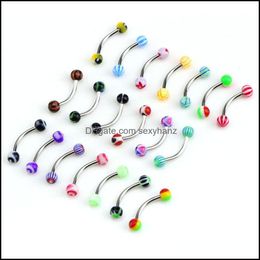 Other Body Jewellery 20Pc Stainless Steel Mix Eyebrow Belly Lip Tongue Bar Nose Hoop Ring Piercing Barbell Drop Delivery 2021 R8Iy3
