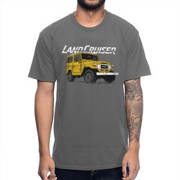 Casual Man FJ40 Land Cruiser T Shirt Streetwear 100% Cotton Tee Summer Leisure Camiseta 210706