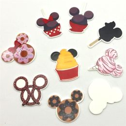 50pcs 1.2inch Cute Mouse Snacks food Planar Resin Flatback Embellishment For DIY Bows 210811