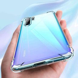 Shockproof Clear Phone Cases For Huawei P40 Pro P20 P30 Lite Mate 40 30 20 Pro Honour 30 20 8X Nova 7 Soft TPU Back Cover