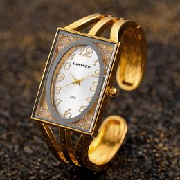 Wristwatches 2021 Luxury Gold Watches For Women Fashion Rhinestone Women's Quartz Watch Steel Strap Bangle Ladies Wristwatch Montre Femme