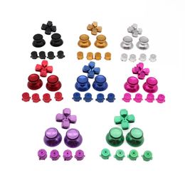 Gamepad Metal Joystick Cap Cover Thumbsticks with ABXY Bullet Buttons and D-pad for PS4 Controller Button Set Mod Kit DHL FEDEX EMS FREE SHIPPING