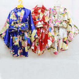 Ethnic Clothing Kimono Children's Dance Performance Costume Japanese Traditional Girl Baby 2-11 Years Old Day