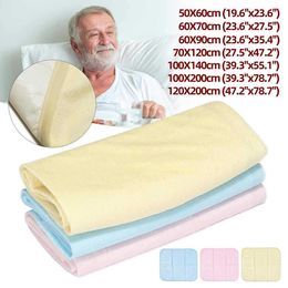 Sheet 7 Sizes Washable Reusable Bed Pad Incontinence Wetting Mattress Protector Blue Yellow Pink 210626