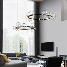 Lampade a sospensione moderna Bubble Ball Chandelier Illuminazione per soggiorno Nordic Designer Circle Lamp Home Dinning luci a sospensione