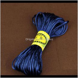 Other Findings & Components Jewelry Drop Delivery 2021 20 Meters Satin Nylon Rame Braiding String Knitting Rope Chinese Cord Knot Rattail Thr