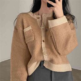 Alien Kitty Spring Retro Women O-Neck Sweaters Chic Knitted Female Loose Solid Elegant Cardigans Office Lady Casual Tops 210914