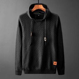 2020 Men Hooded Wool Pullover Autumn Warm Winter Patchwork Long Sleeve Slim Fit Clothes Knitted Casual Male Sweater Pull Hommep0805