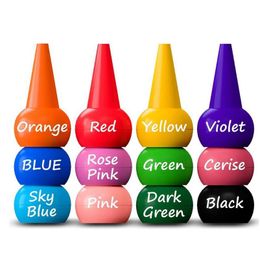 Finger Crayons for Toddlers 12 Colours Paint Palm Grip Babies Kids Silky Washable Pastel Drawing Graffiti Non Toxic