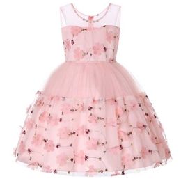 dresses for girls Flower Girl Dress princess Floral Baby Girls Dresses Vestido Wedding Party Children Clothes Birthday Clothing 210713