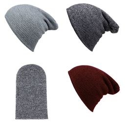 Autumn Winter Outdoor Sports Caps Hats Knitted Hip Hop Pure Colour Beanie Fashion Accessories For Men