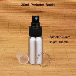 Wholesale 50pcs/Lot Aluminum 30ml Perfume Bottle with Water 1OZ Cosmetic Small Spray Container Atomizer Plastic Cap Pothood qty