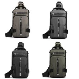 Outdoor Bags Crossbody Backpack For Men Sling Shoulder Chest Bag Waterproof With USB Charger Port