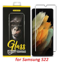 Full Cover Tempered Glass Phone Screen Protector For Samsung Galaxy S22 Plus S22Plus Highly Transparent support fingerprint unlock with retail package