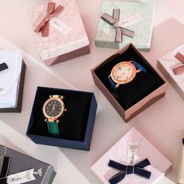 gift box Fashion present watches case wallpaper pattern gaine bowknot decorate boxes packing cases souvenir bag customizable logo wmq989