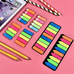 Bookmark Fluorescence Self-Stick Notes Memo Pad Sticky Notebook Marker Sticker Paper Student Office Supplies