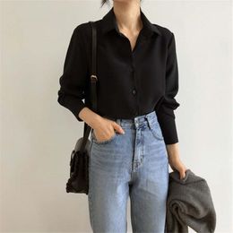 All-Match Elegant Shirt Formal Leisure Loose Solid Brief Women Blouse Office Lady Work Wear Womens Tops Blouses 210421
