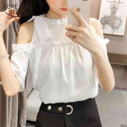 summer women tops sexy lady style blouse shirt short sleeved blouses solid clothing slim female 0613 40 210506