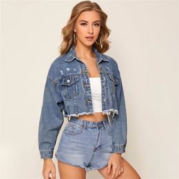 NEDEINS Autumn Women Denim Jacket For Coat Single Breasted Short Female Coats Clothing 211014