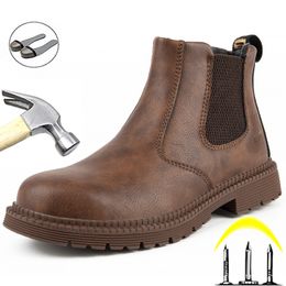 New 2022 Work Safety Shoes Leather Work Boots Anti-Puncture Work Shoes Anti-smash Steel Toe Shoes Construction Industrial