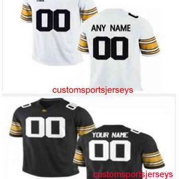 Stitched Men's Women Youth Iowa Hawkeyes White black yellow NCAA Football Jersey Custom any name number XS-5XL 6XL