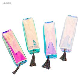 Creative Laser School Pencil Bags Cases Colorful Transparent Cosmetic MakeupBag Pouch Cute Girls PencilBag High Capacity Sup WLL193