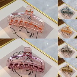 Korean Transparent Jelly Color Hair Claw Clamps Women Acrylic Big Bath Clips DIY Hair Styling Tool Ponytail Clip Hair Accessories