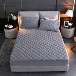 Bed sheet Winter crystal velvet quilted bed sheet warmth thick non-slip Simmons mattress protection cover bedspread 210626