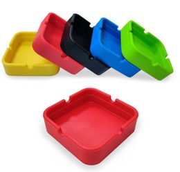 Silicone Colourful Square Ashtray Silicon Rubber Smoking Portable Ashtrays Herb Tobacco Holder Ash Tray Cigarette Jar Container Smoke Accessories