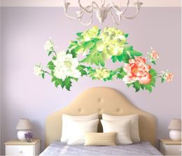 Peony household wall stick wall stickers can remove PVC transparent film on the wall 210420