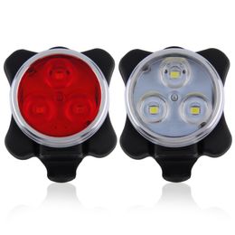 Bicycle Front Headlight+Tail Rear Lamp 3 Modes USB Rechargeable MTB Mountain Bike Safety Warning Light Cycling Accessories Lights 1045 Z2