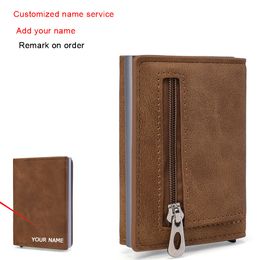 RFID Top Pu Leather Multifunction Magnet Holder with Note Compartment & Coin Pocket Wallets