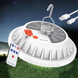 Emergency Lights Rechargeable LED Bulb Lamp Remote Control Solar Charge Lantern Portable Night Market Light Outdoor Camping Home